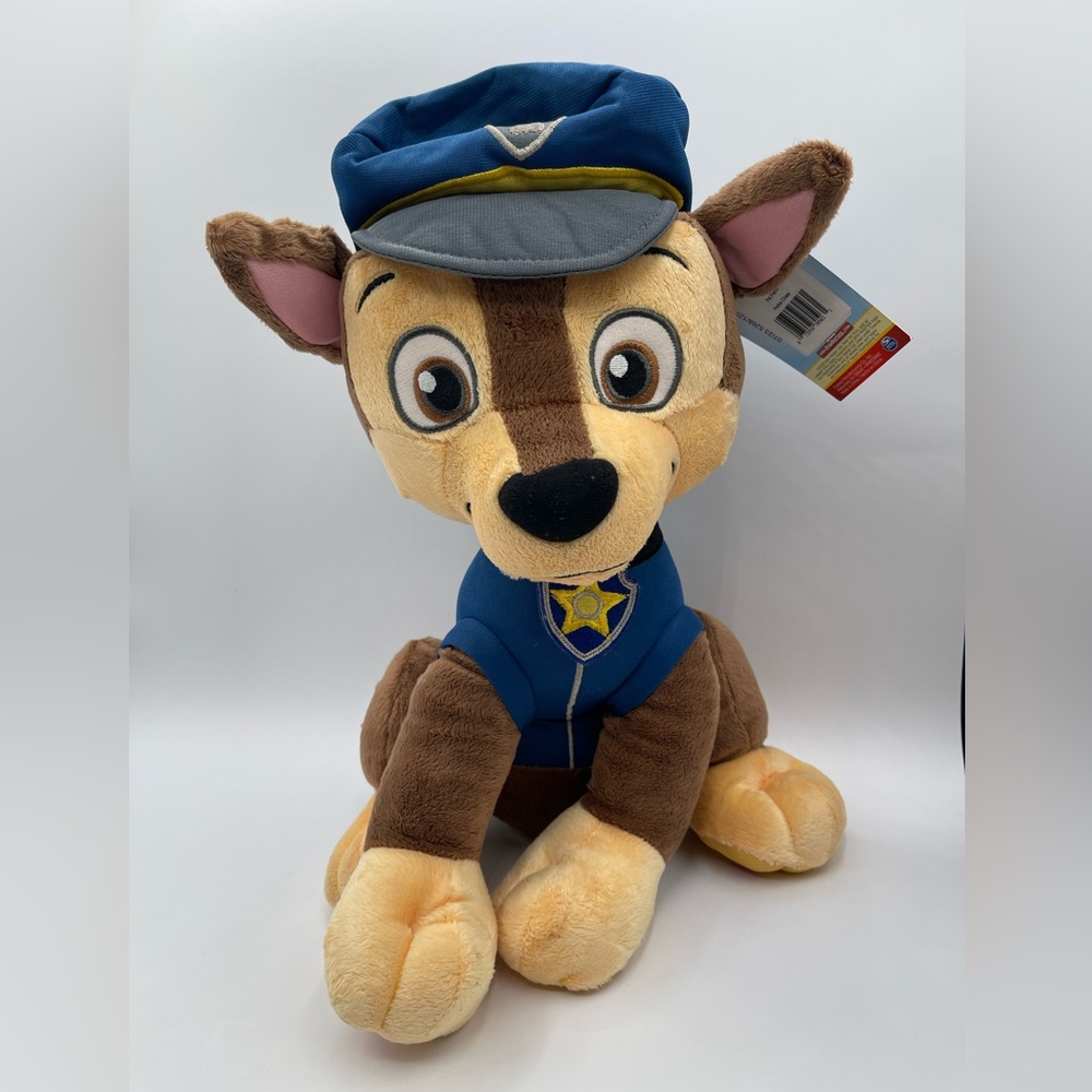 Paw Patrol 15" Chase Cuddle Pillow Plush Toy Blue Police Safety Officer Hat